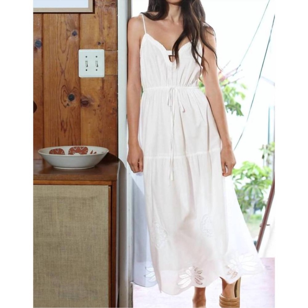 NEW ELECTRIC & ROSE vivian midi dress in cloud white